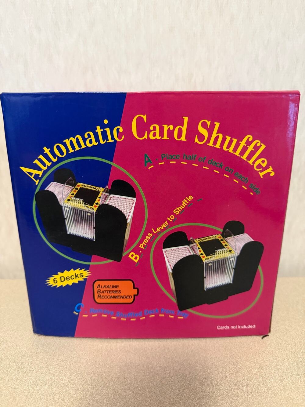 YUCEEN Automatic Card Shuffler 6 Deck Battery Operated Black Poker Home Games